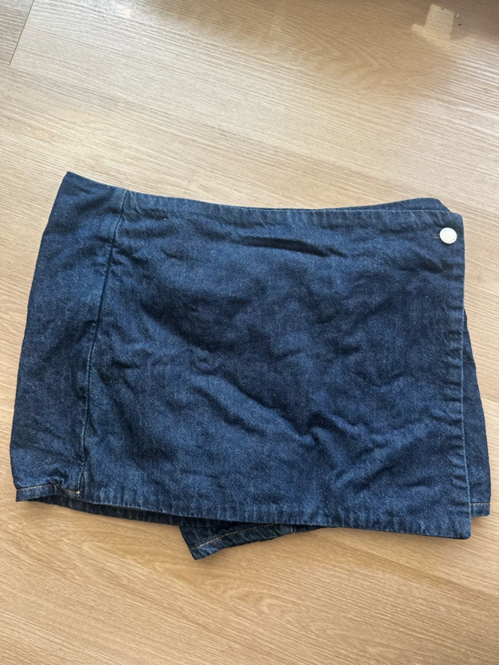 Mango Navy Denim Mini Skort